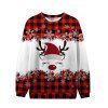 Christmas Cute Elk Snowflake Plaid Print Contrast Color Sweatshirt Two Piece Couple Set - Rouge S | US 4