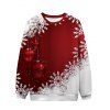 Christmas Ball Snowflake Print Contrast Color Sweatshirt Two Piece Couple Set - Rouge S | US 4