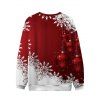 Christmas Ball Snowflake Print Contrast Color Sweatshirt Two Piece Couple Set - Rouge S | US 4