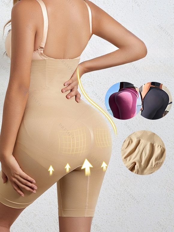 Corset Body Taille Haute à Double Boutonnage - Abricot XL