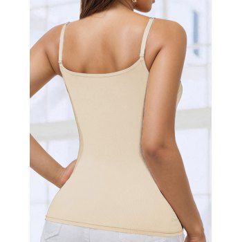 Solid Fixed Cups Padded Spaghetti Strap Top