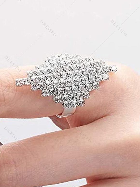 Ensemble de Collier et de Boucles D'Oreilles à Cinq Pièces, Bague en Cuir PU - Argent 