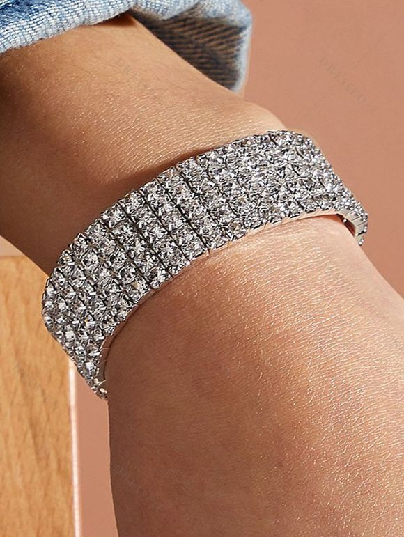 Ensemble de Collier et de Boucles D'Oreilles à Cinq Pièces, Bague en Cuir PU - Argent 