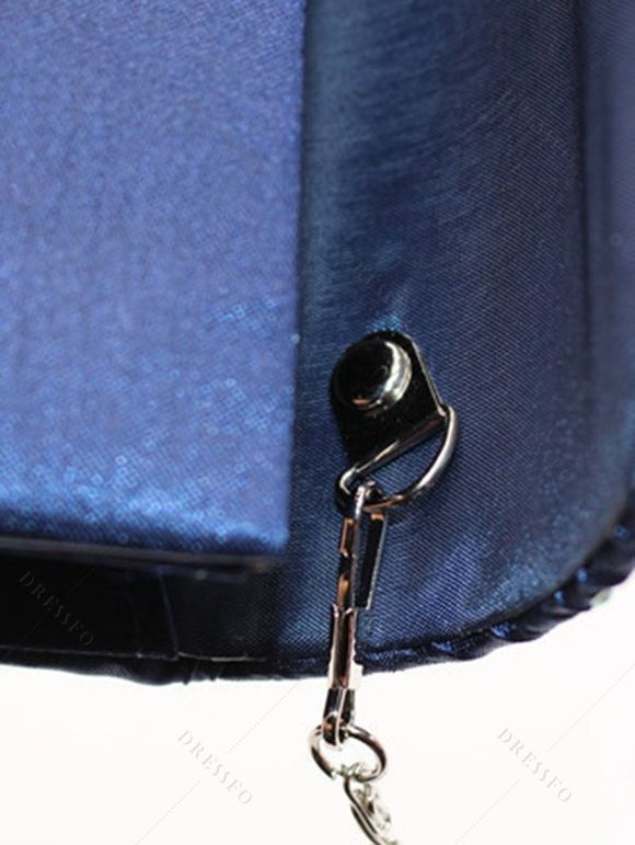 Sac à Main Pochette de Soirée Carré Elégant avec Strass - Bleu 