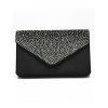 Sac à Main Pochette de Soirée Carré Elégant avec Strass - Noir 