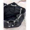 Sac à Bandoulière Seau à Chaîne avec Diamant - Noir 