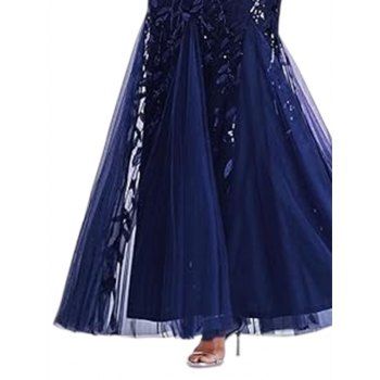 Sequined Plunging Neck Mesh Maxi Party Mermaid Dress And Tassel Earrings Teardrop Necklace Satin Rhinestone Evening Bag Outfit