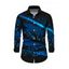 Chemise Boutonnée avec Impression D'étoiles en 3D et Manches Longues - Noir S