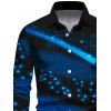 Chemise Boutonnée avec Impression D'étoiles en 3D et Manches Longues - Noir S