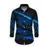 Star Night Print Ruched Bust Belted Mini Dress And Long Sleeve Button Up Shirt Matching Outfit - Bleu profond S | US 4