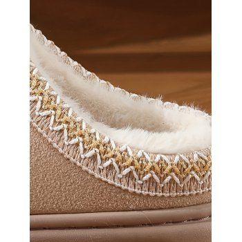 Ethnic Style Fleece-Lined Thick-Soled Winter Fashion Slippers