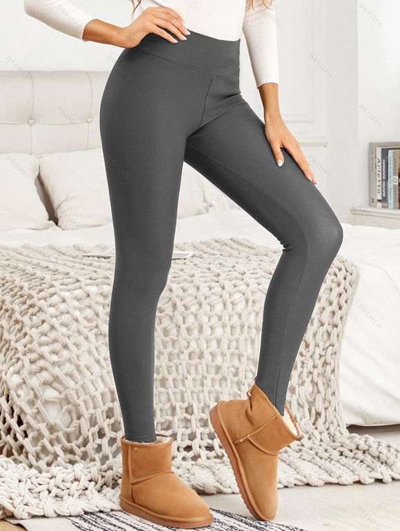 Legging D'Hiver Maigre Ajusté à Doublure en Laine - Gris L | US 8