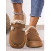 Winter Thick-Soled Buckle Strap Warm Slippers - café EU 42