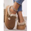 Winter Thick-Soled Buckle Strap Warm Slippers - café EU 42