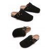 Slip On Summer Mules Round Toe Backless Sandals Casual Lazy Shoes - Noir EU 36