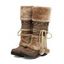 Mid-Heel Ethnic Style Winter Boots Faux Fur Lining Pom-Pom Decoration High Boots - Noir EU 36