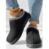 Slip-On Suede Winter Flat Snow Boots Women's Thick-Soled Warm Fur-Lined Shoes - Noir EU 36