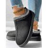 Slip-On Suede Winter Flat Snow Boots Women's Thick-Soled Warm Fur-Lined Shoes - Noir EU 36