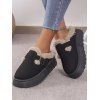 Winter Thick-Soled Buckle Strap Warm Slippers - Noir EU 36