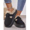 Winter Thick-Soled Buckle Strap Warm Slippers - Noir EU 36