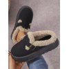 Winter Thick-Soled Buckle Strap Warm Slippers - Noir EU 36