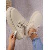 Winter Thick-Soled Buckle Strap Warm Slippers - Blanc de Crème EU 42