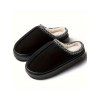 Ethnic Style Fleece-Lined Thick-Soled Winter Fashion Slippers - Noir EU (36-37)