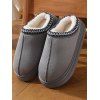 Ethnic Style Fleece-Lined Thick-Soled Winter Fashion Slippers - Gris EU (44-45)