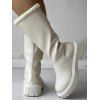 High-Cut Fleece-Lined Back Zipper Faux Fur Trimmed Riding Boots - Blanc EU 42