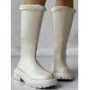 High-Cut Fleece-Lined Back Zipper Faux Fur Trimmed Riding Boots - Blanc EU 42