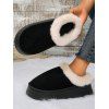 Furry Trim Thick-Soled Cotton Warm Winter Slippers - Noir EU (36-37)