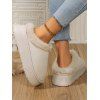 Furry Trim Thick-Soled Cotton Warm Winter Slippers - Blanc EU (40-41)