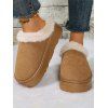 Furry Trim Thick-Soled Cotton Warm Winter Slippers - café EU (40-41)