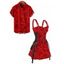 Rose Flower Butterfly Print Buckle Strap Lace Up Half Zipper Mini Dress And Short Sleeve Shirt Matching Set - Rouge S | US 4