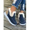 Contrast Winter Slippers Thickened Warm Cozy Snow Boots - Bleu EU 36