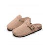 Slip On Summer Mules Round Toe Backless Sandals Casual Lazy Shoes - LIGHT COFFEE EU 39