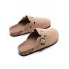 Slip On Summer Mules Round Toe Backless Sandals Casual Lazy Shoes - LIGHT COFFEE EU 39