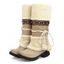 Mid-Heel Ethnic Style Winter Boots Faux Fur Lining Pom-Pom Decoration High Boots - Noir EU 36