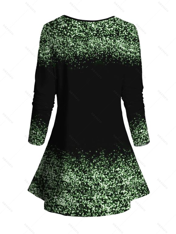 Love Heart Print Long Sleeve V Neck T-shirt And High Waist Leggings Matching Outfit - Noir S | US 4