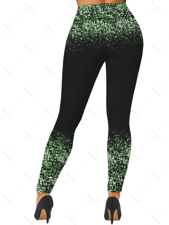 Love Heart Print Long Sleeve V Neck T-shirt And High Waist Leggings Matching Outfit - Noir S | US 4