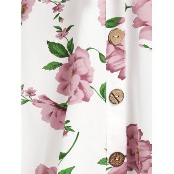 Floral Print Vacation Sundress Garden Party Dress Summer Ruffled Bowknot Mini Dress 