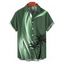 Chemise Décontractée Boutonnée Cocotier Ombrée Imprimé à Manches Courtes - Vert profond 5XL