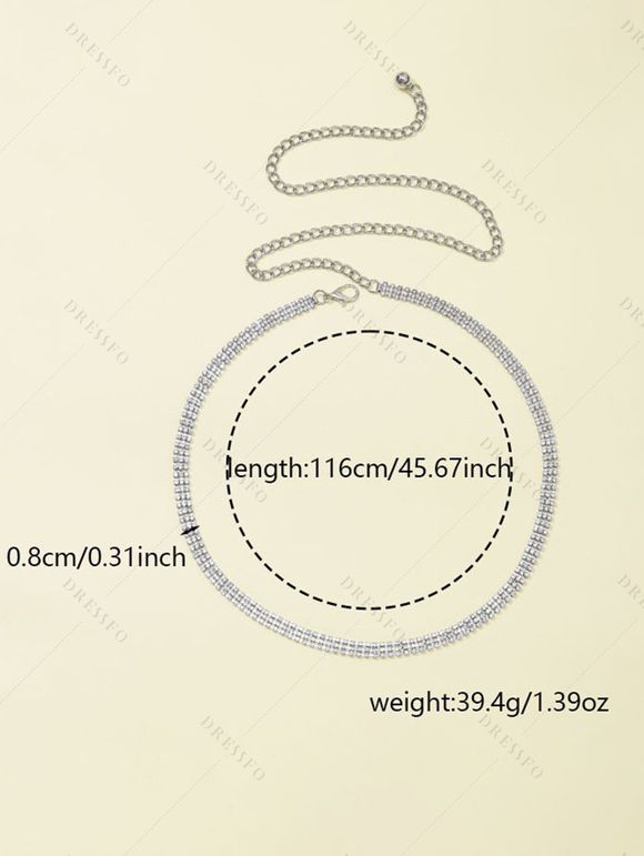 180 LM Ceinture Réglable en Métal Bijou Coréen avec Ceinture - Argent 