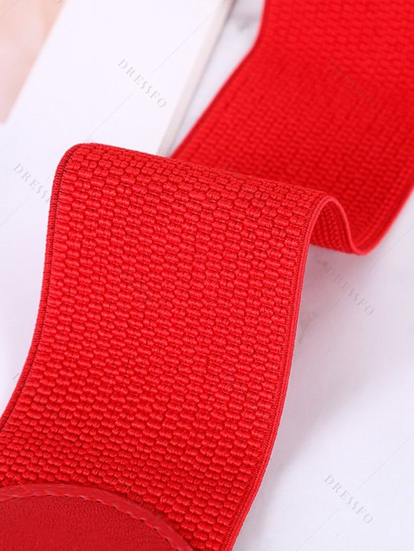 Ceinture Boucle en Métal à Taille Elastique - Rouge 