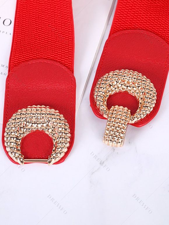Ceinture Boucle en Métal à Taille Elastique - Rouge 