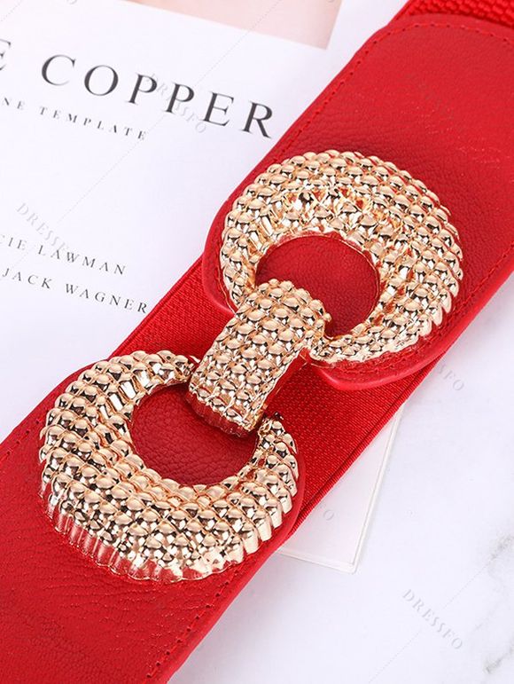 Ceinture Boucle en Métal à Taille Elastique - Rouge 