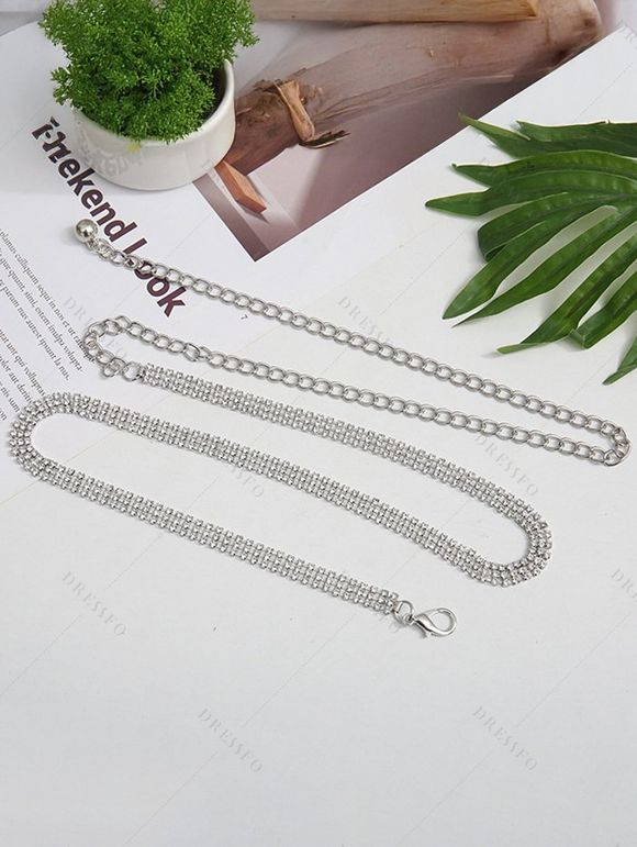 180 LM Ceinture Réglable en Métal Bijou Coréen avec Ceinture - Argent 