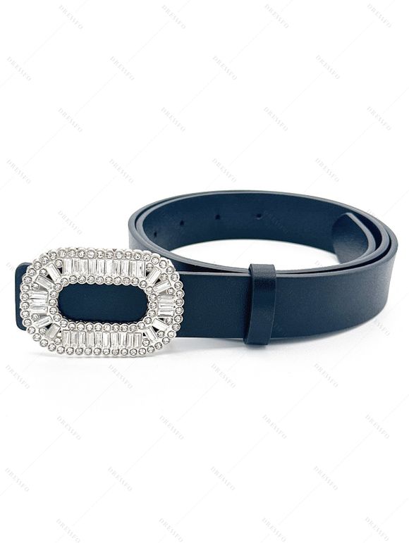 Ceinture Large Nouveauté Ornée de Strass - Bleu profond 