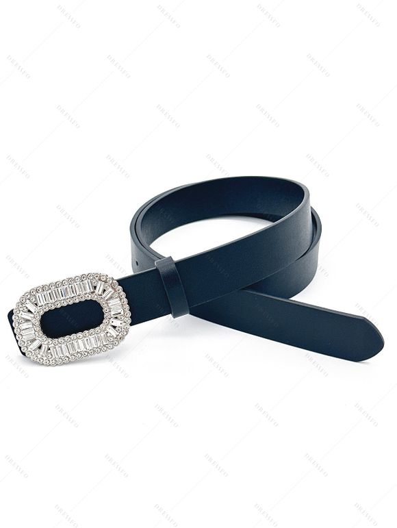 Ceinture Large Nouveauté Ornée de Strass - Bleu profond 