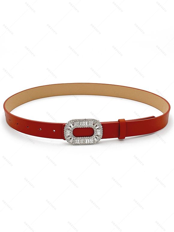 Ceinture Large Nouveauté Ornée de Strass - Orange Foncé 